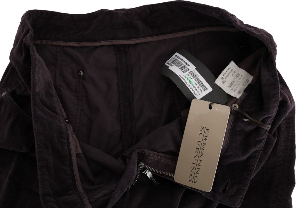 Ermanno Scervino Brown Cotton Cropped Casual Pants Bruin