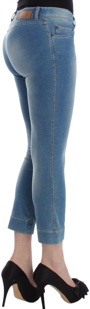 Ermanno Scervino Beachwear Blue Jeans Capri Pants Cropped Blauw