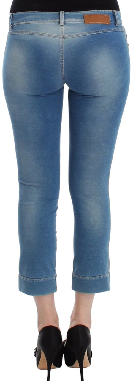 Ermanno Scervino Beachwear Blue Jeans Capri Pants Cropped Blauw