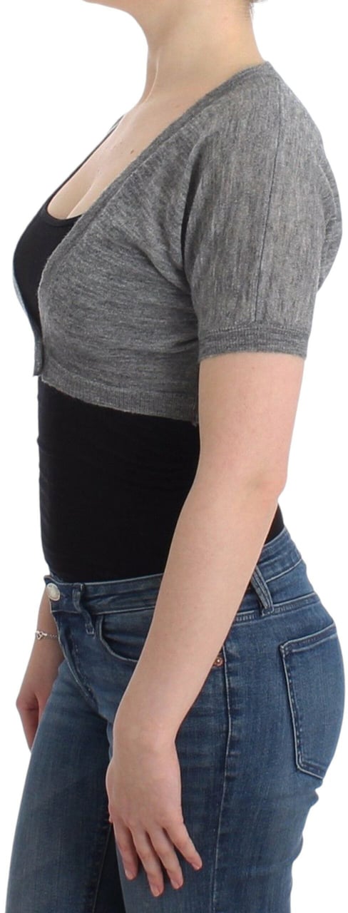Ermanno Scervino Lingerie Knit Gray Bolero Sweater Cardigan Grijs