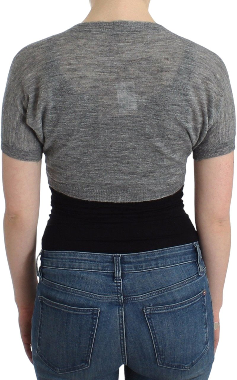 Ermanno Scervino Lingerie Knit Gray Bolero Sweater Cardigan Grijs