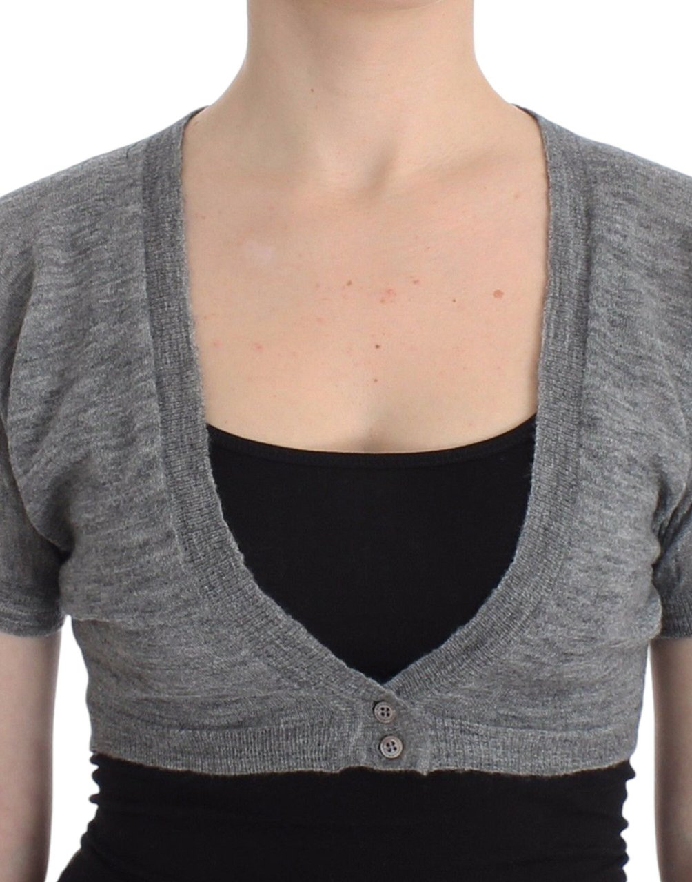 Ermanno Scervino Lingerie Knit Gray Bolero Sweater Cardigan Grijs