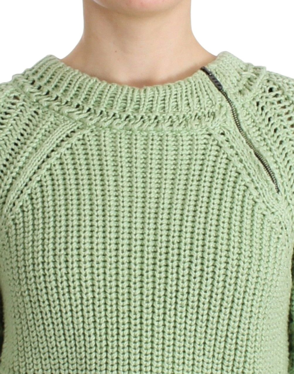 Ermanno Scervino Green Cropped Knit Sweater Knitted Jumper Groen
