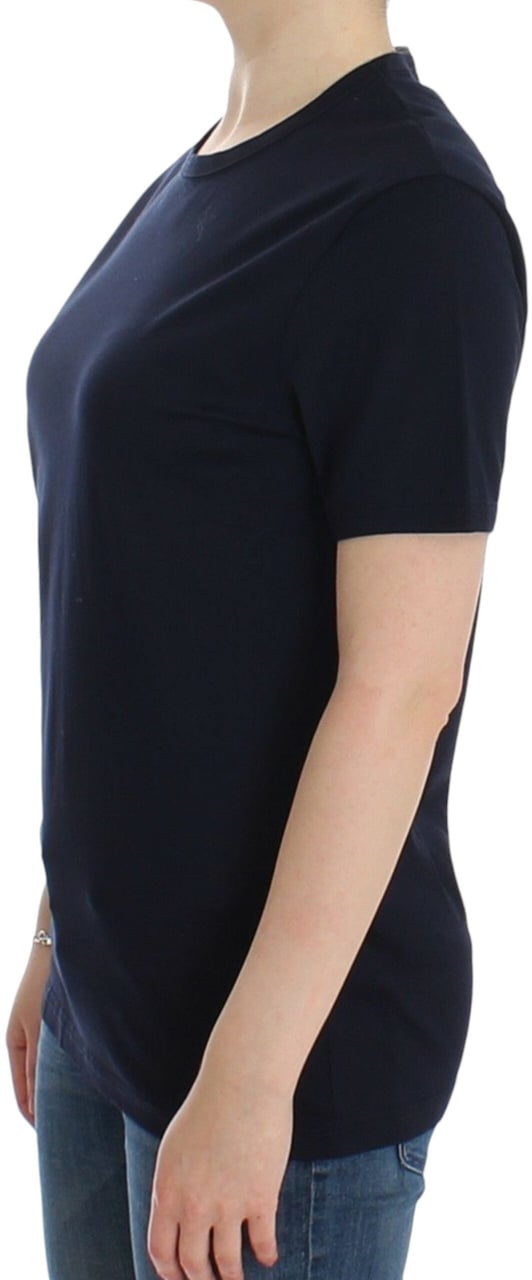Ermanno Scervino Lingerie Blue Crewneck Cotton Logo T-shirt Wit