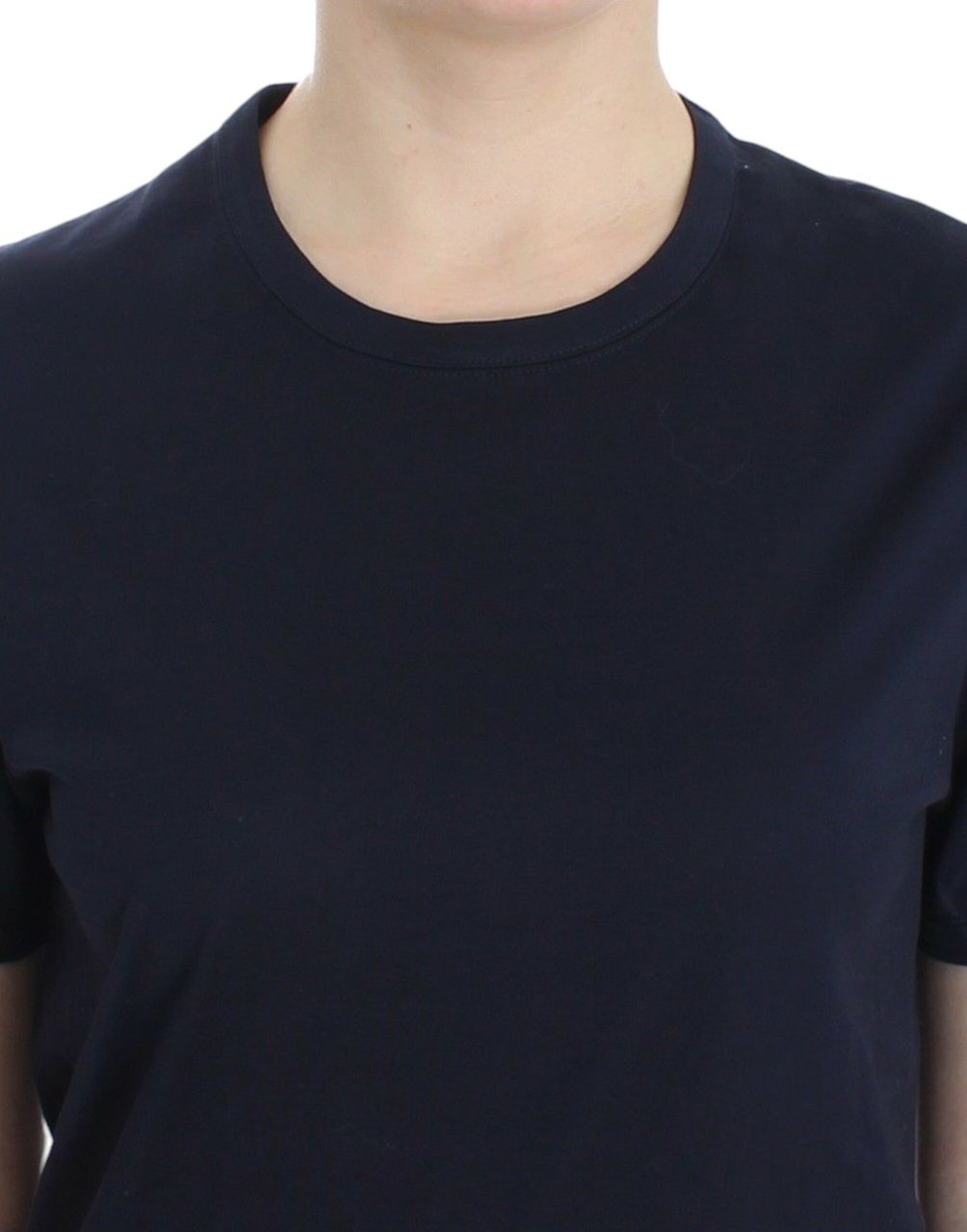 Ermanno Scervino Lingerie Blue Crewneck Cotton Logo T-shirt Wit
