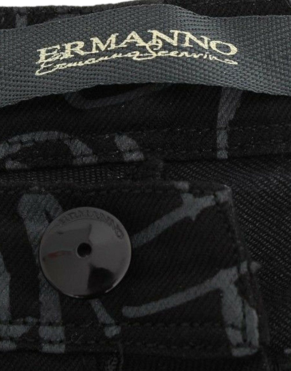 Ermanno Scervino Black Slim Jeans Denim Pants Skinny Stretch Zwart