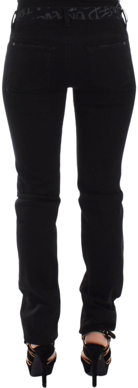Ermanno Scervino Black Slim Jeans Denim Pants Skinny Stretch Zwart