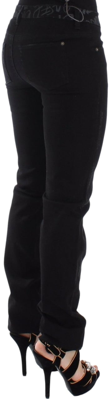 Ermanno Scervino Black Slim Jeans Denim Pants Skinny Stretch Zwart