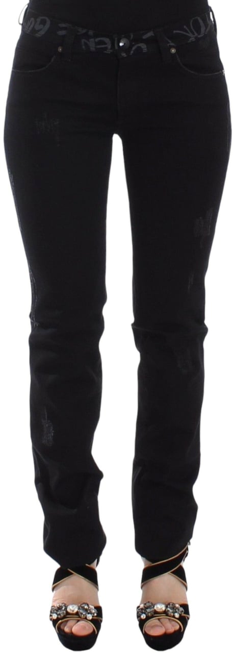 Ermanno Scervino Black Slim Jeans Denim Pants Skinny Stretch Zwart