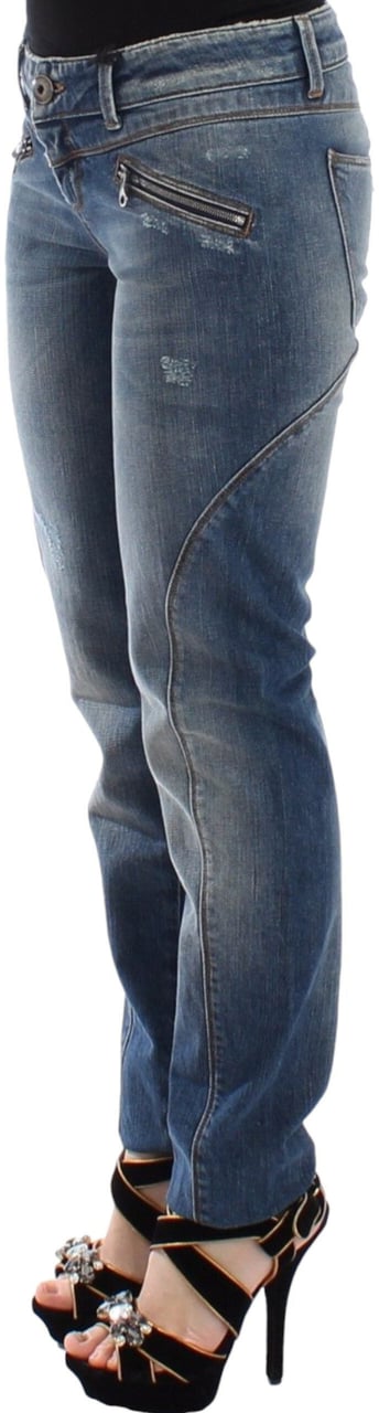 Ermanno Scervino Blue Slim Jeans Denim Pants Straight Stretch Blauw