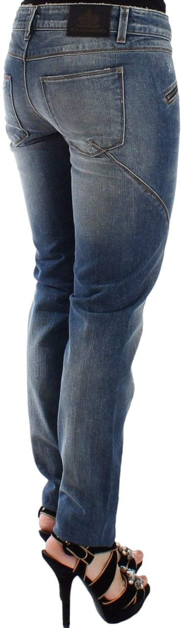 Ermanno Scervino Blue Slim Jeans Denim Pants Straight Stretch Blauw