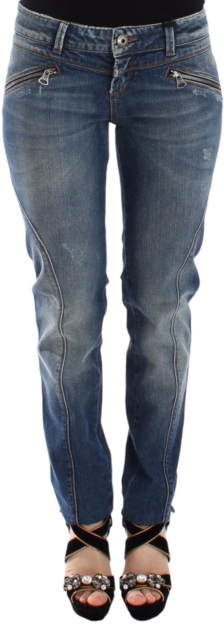 Ermanno Scervino Blue Slim Jeans Denim Pants Straight Stretch Blauw