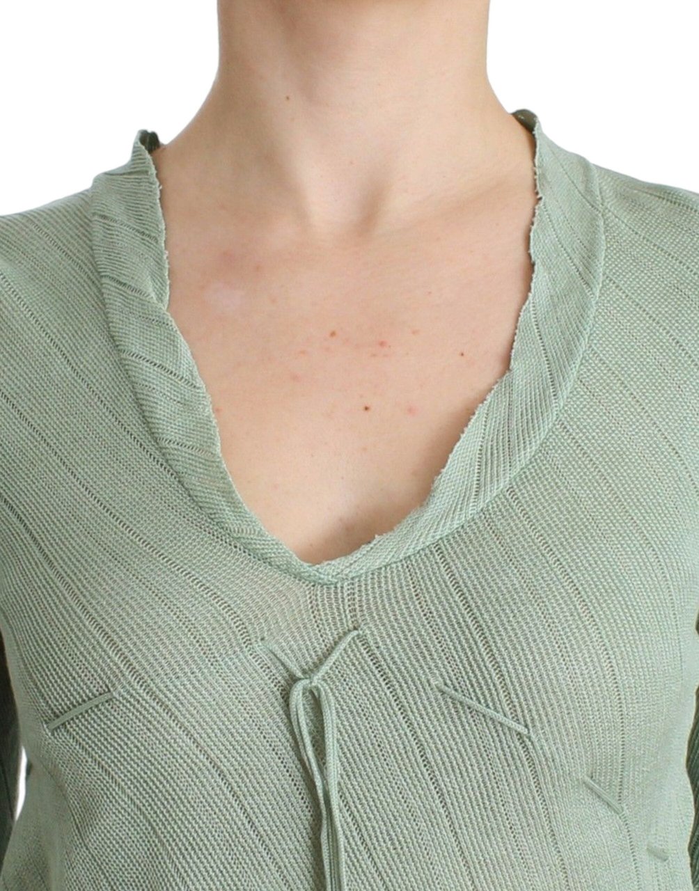 Ermanno Scervino Green Lightweight Knit Sweater Top Blouse Groen