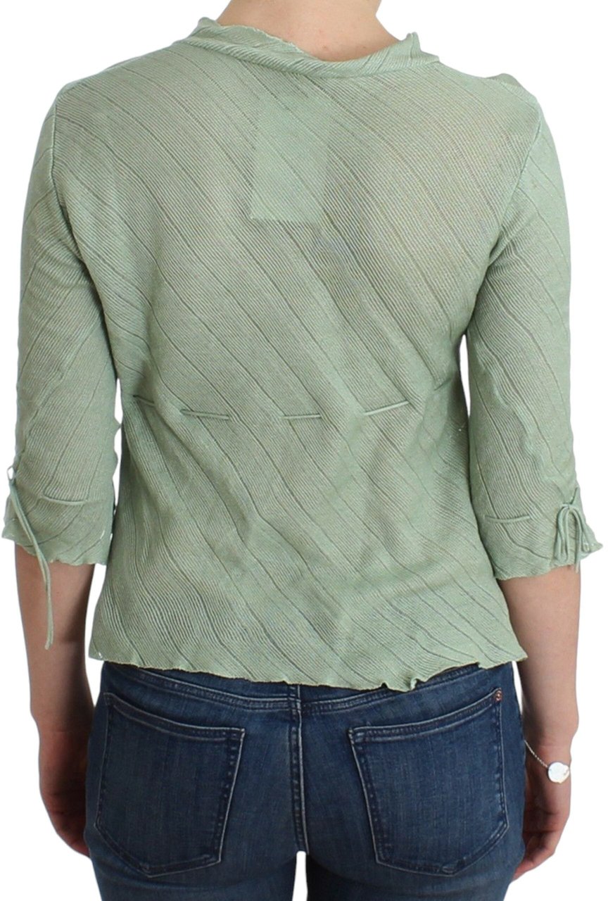 Ermanno Scervino Green Lightweight Knit Sweater Top Blouse Groen
