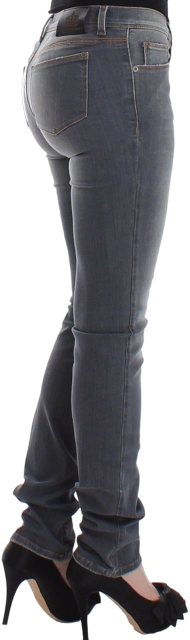 Ermanno Scervino Gray Slim Jeans Denim Pants Skinny Leg Stretch Grijs