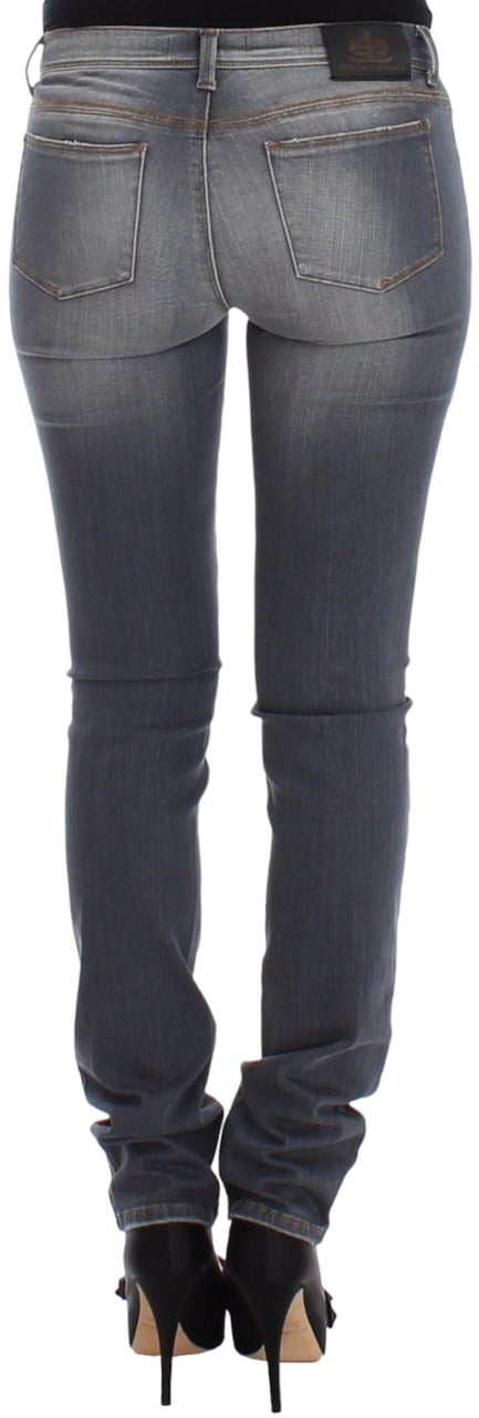 Ermanno Scervino Gray Slim Jeans Denim Pants Skinny Leg Stretch Grijs