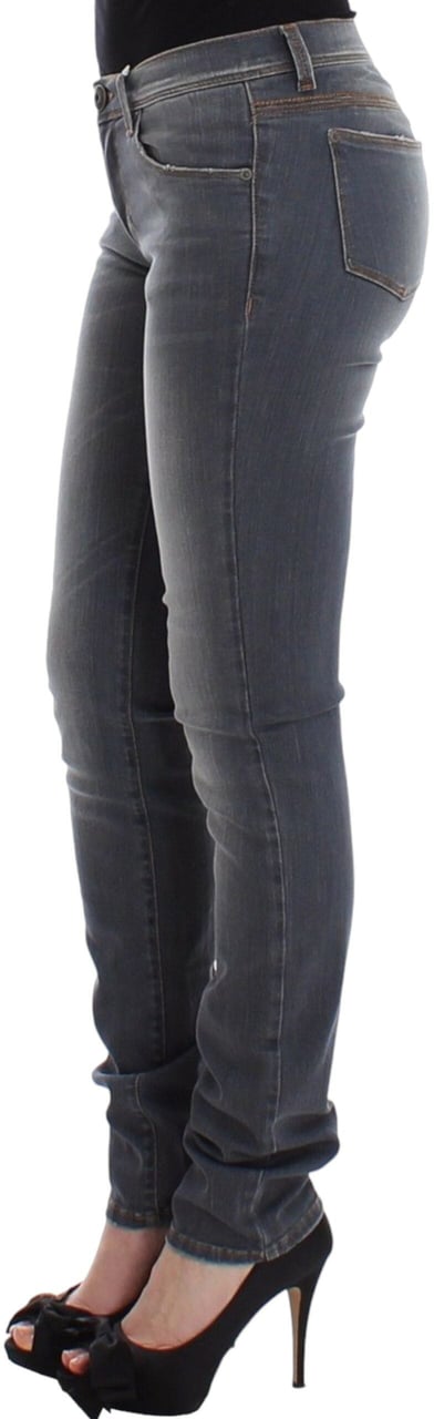 Ermanno Scervino Gray Slim Jeans Denim Pants Skinny Leg Stretch Grijs