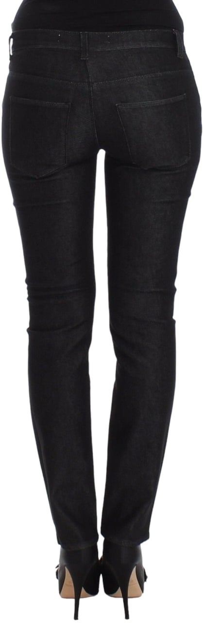 Ermanno Scervino Black Slim Jeans Denim Pants Skinny Leg Stretch Zwart