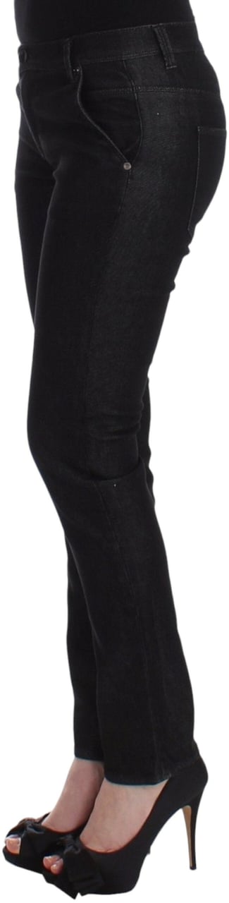 Ermanno Scervino Black Slim Jeans Denim Pants Skinny Leg Stretch Zwart