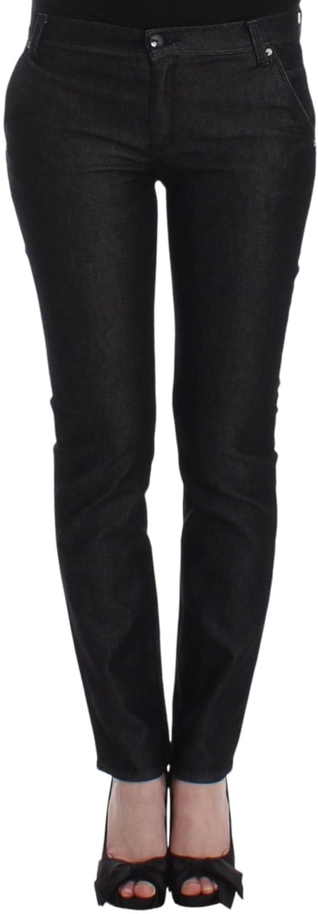 Ermanno Scervino Black Slim Jeans Denim Pants Skinny Leg Stretch Zwart