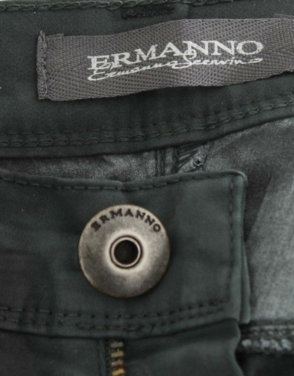 Ermanno Scervino Green Slim Jeans Denim Pants Straight Leg Stretch Divers