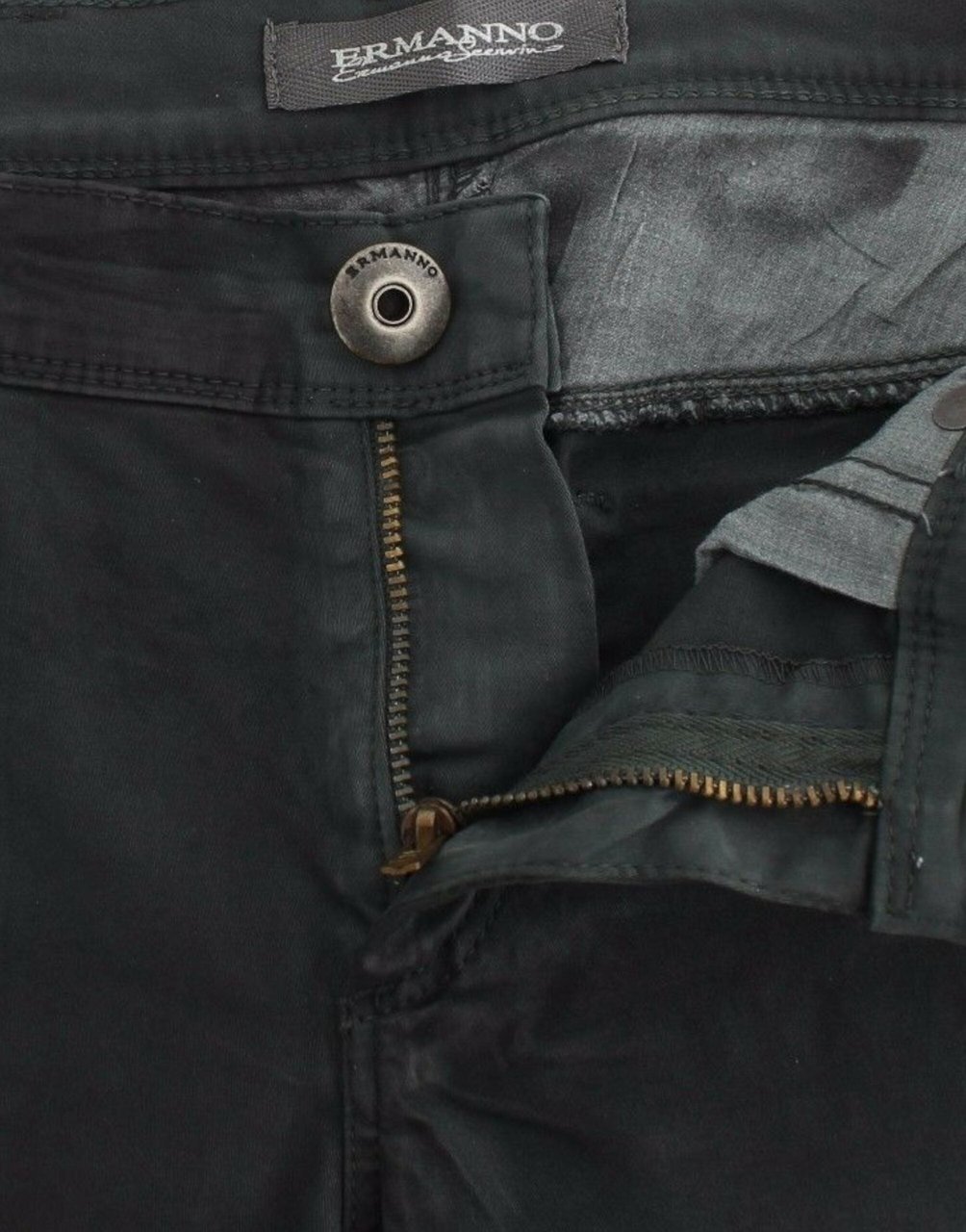 Ermanno Scervino Green Slim Jeans Denim Pants Straight Leg Stretch Divers