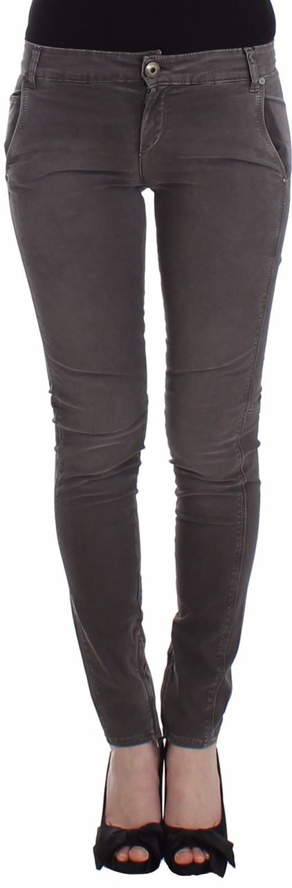 Ermanno Scervino Gray Slim Jeans Denim Pants Skinny Leg Stretch Grijs