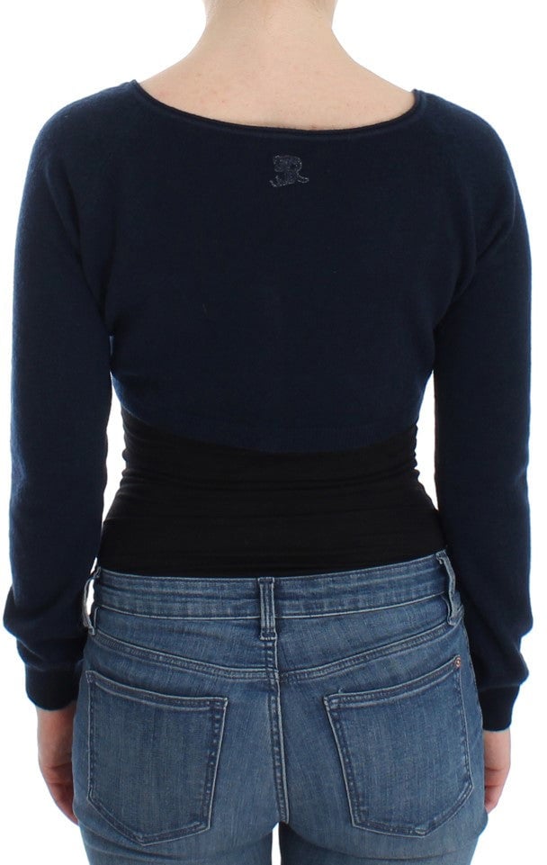 Ermanno Scervino Blue Cashmere Cardigan Sweater Blauw