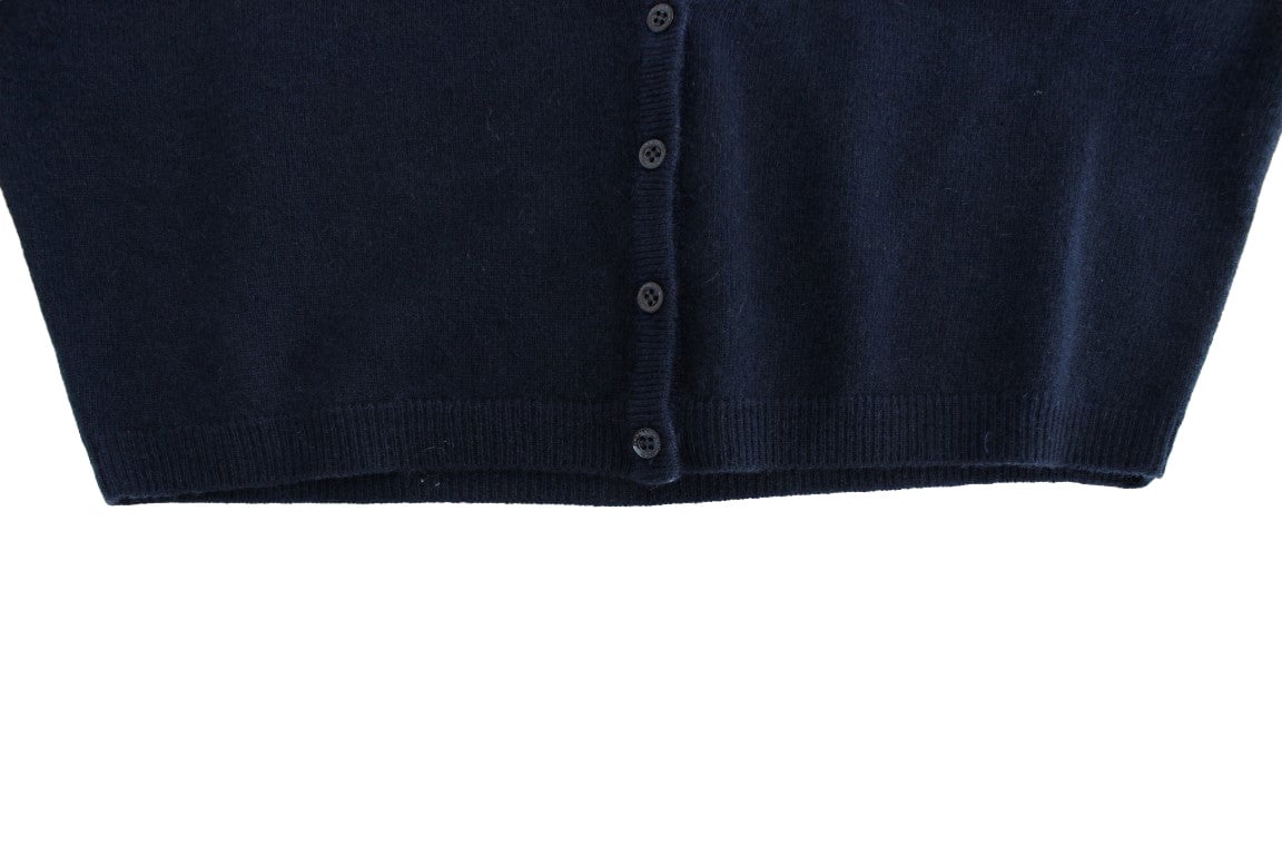 Ermanno Scervino Blue Cashmere Cardigan Sweater Blauw