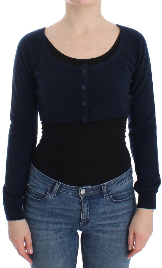 Ermanno Scervino Blue Cashmere Cardigan Sweater Blauw