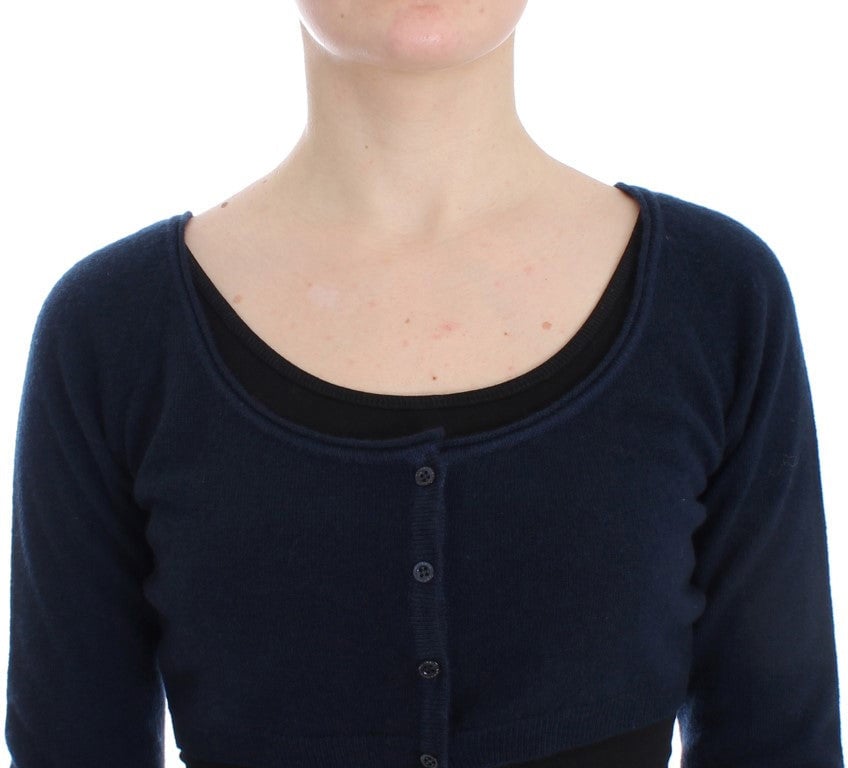 Ermanno Scervino Blue Cashmere Cardigan Sweater Blauw