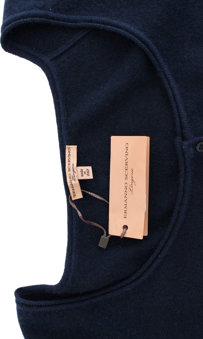 Ermanno Scervino Blue Cashmere Cardigan Sweater Blauw