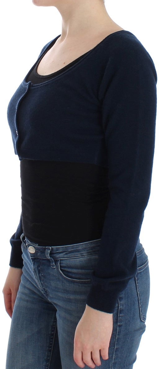 Ermanno Scervino Blue Cashmere Cardigan Sweater Blauw