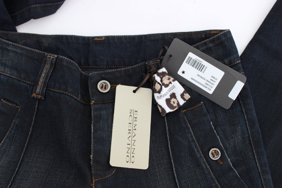 Ermanno Scervino Blue Wash Cotton Slim Fit Jeans Blauw