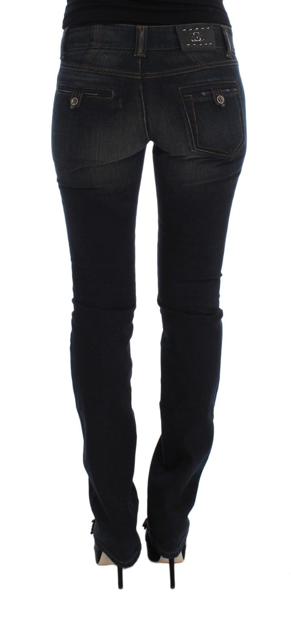 Ermanno Scervino Blue Wash Cotton Slim Fit Jeans Blauw