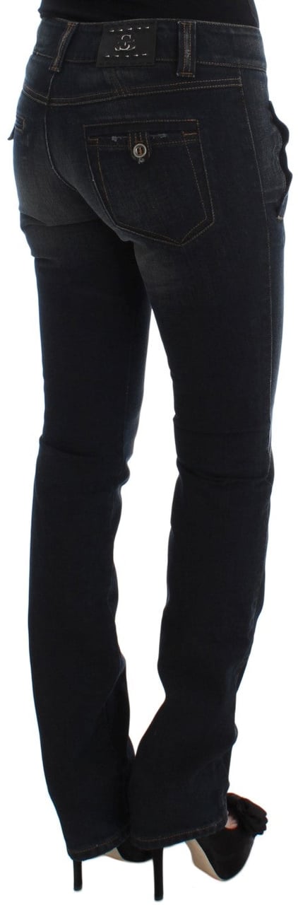 Ermanno Scervino Blue Wash Cotton Slim Fit Jeans Blauw