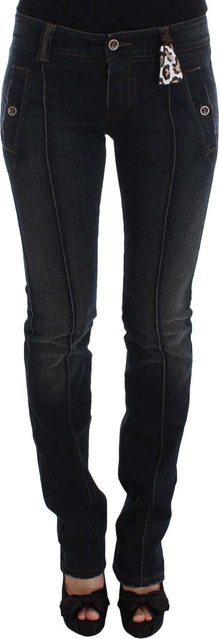 Ermanno Scervino Blue Wash Cotton Slim Fit Jeans Blauw