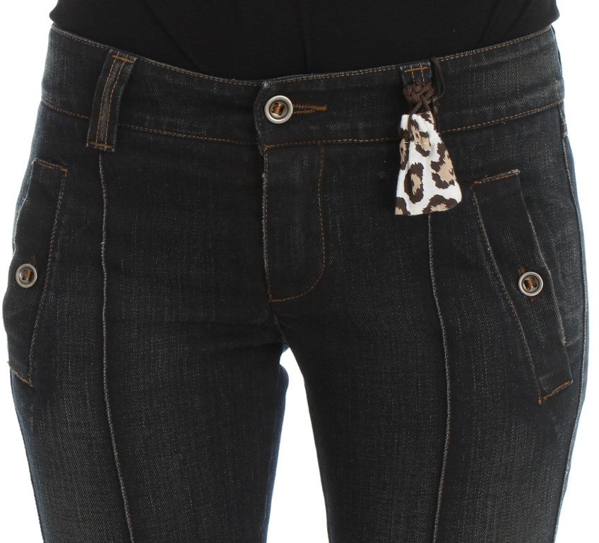 Ermanno Scervino Blue Wash Cotton Slim Fit Jeans Blauw