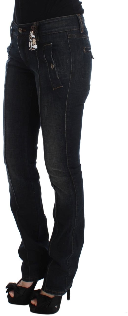 Ermanno Scervino Blue Wash Cotton Slim Fit Jeans Blauw