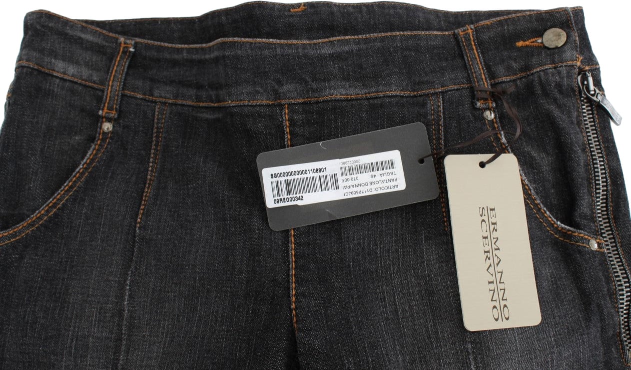 Ermanno Scervino Gray Cotton Slim Fit Denim Jeans Grijs