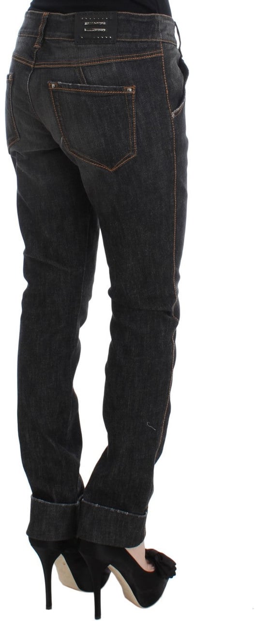 Ermanno Scervino Gray Cotton Slim Fit Denim Jeans Grijs