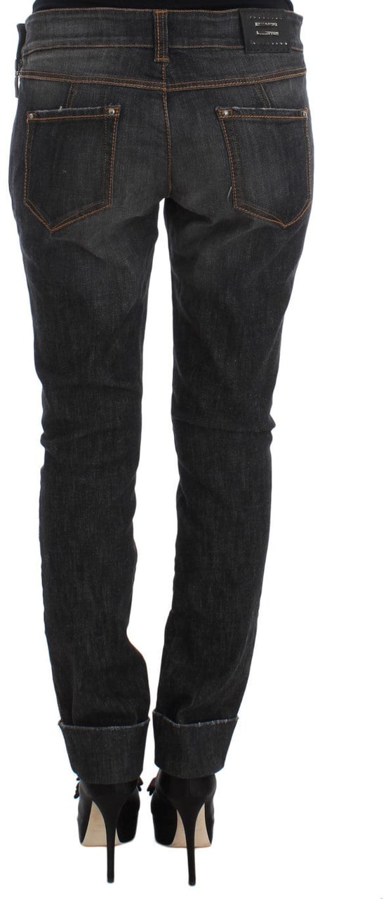 Ermanno Scervino Gray Cotton Slim Fit Denim Jeans Grijs
