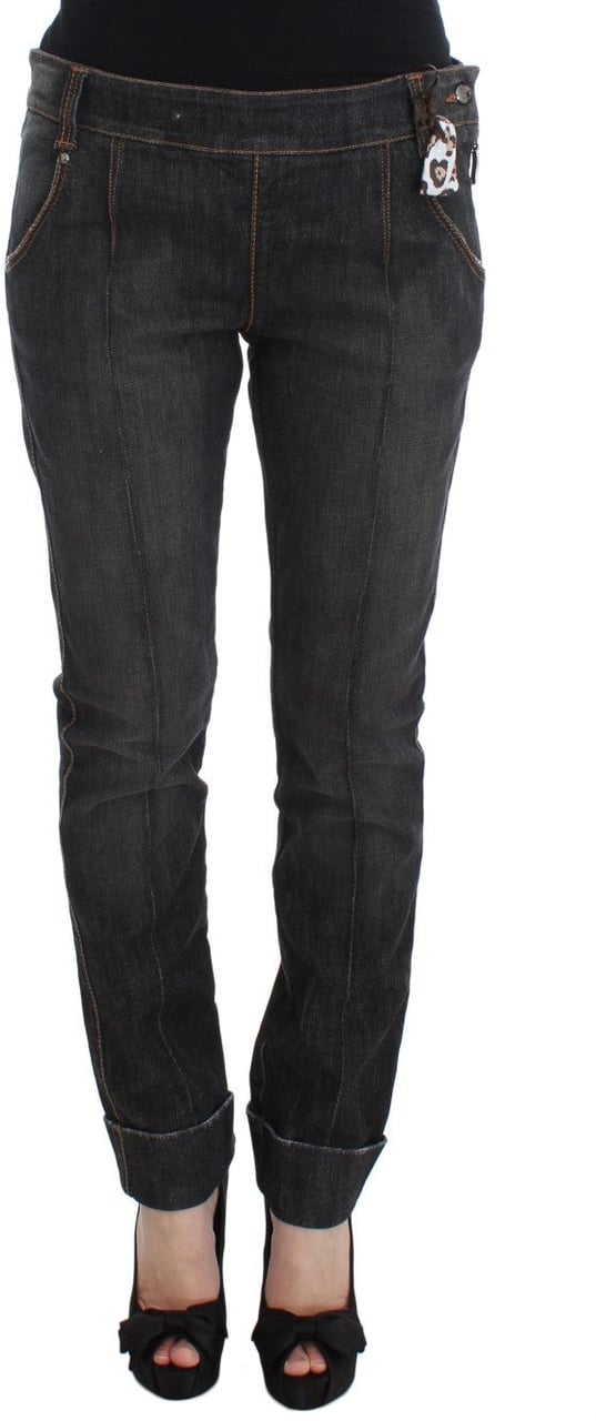 Ermanno Scervino Gray Cotton Slim Fit Denim Jeans Grijs