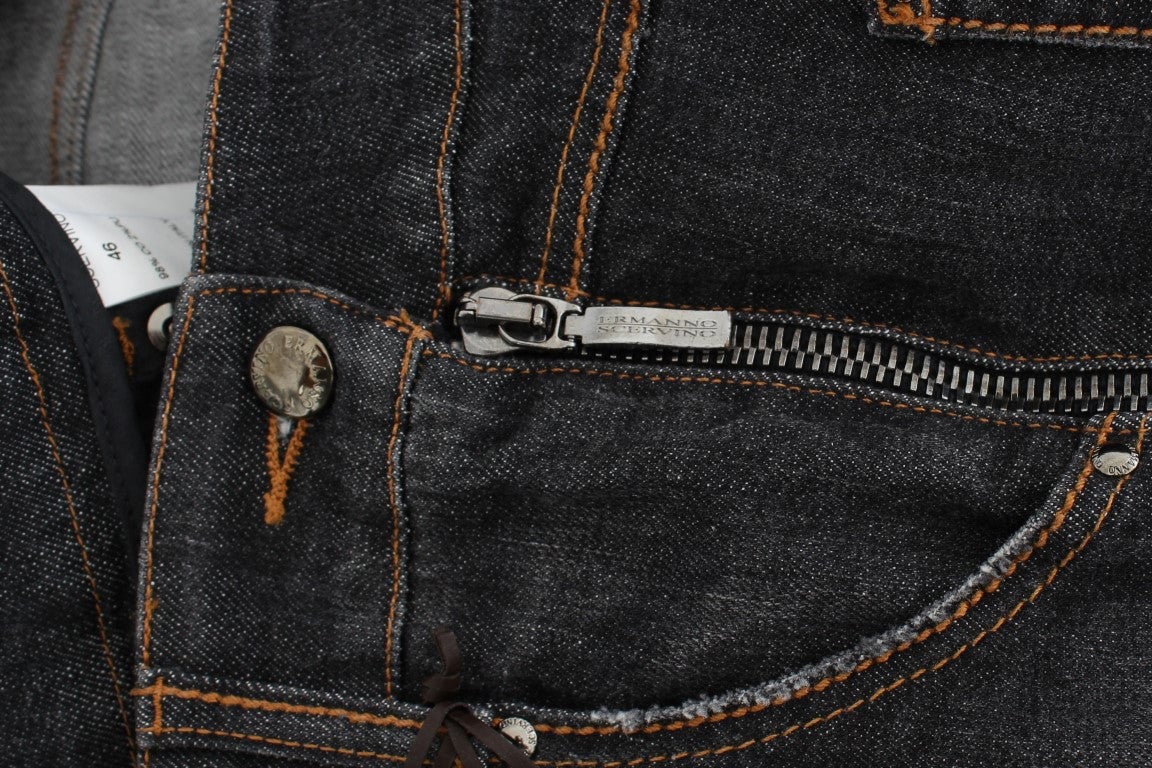 Ermanno Scervino Gray Cotton Slim Fit Denim Jeans Grijs