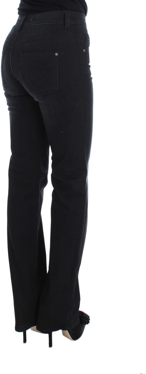 Ermanno Scervino Blue Cotton Blend Slim Fit Bootcut Jeans Blauw