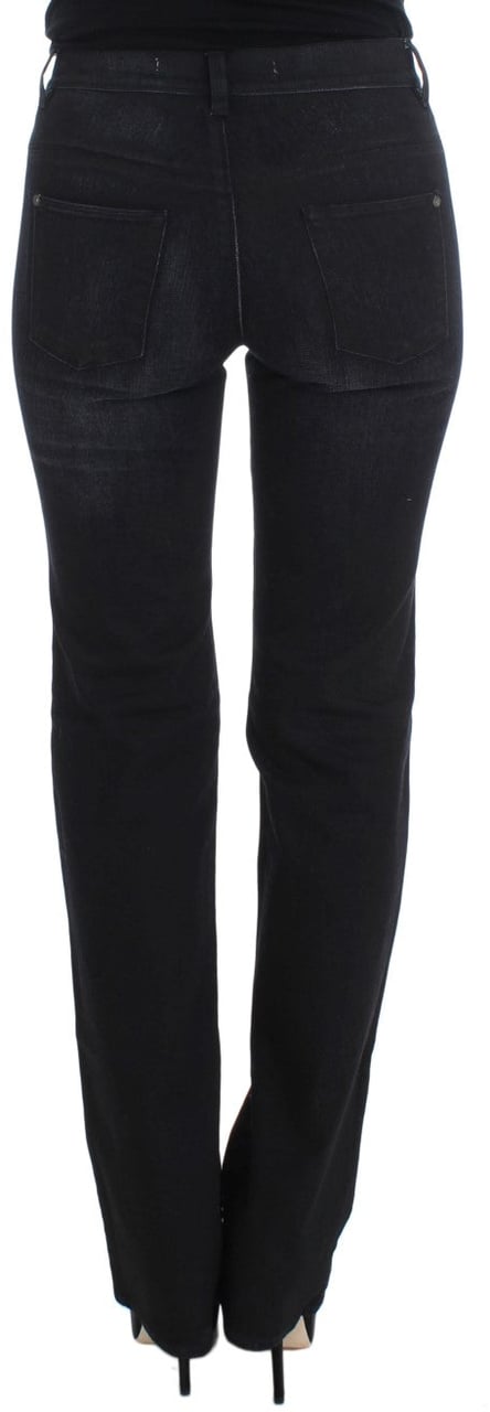 Ermanno Scervino Blue Cotton Blend Slim Fit Bootcut Jeans Blauw