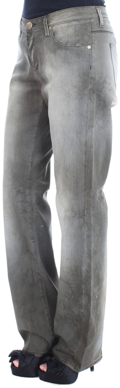 Ermanno Scervino Gray Cotton Blend Loose Fit Boyfriend Jeans Grijs