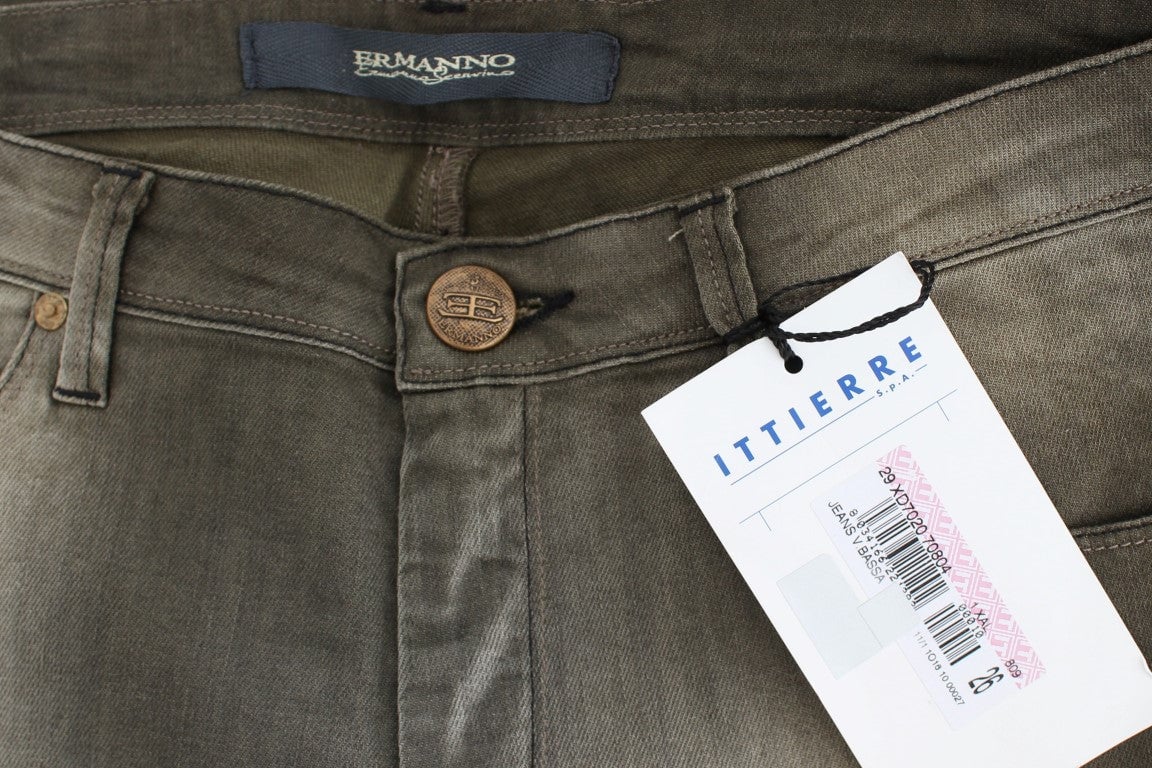 Ermanno Scervino Gray Cotton Blend Loose Fit Boyfriend Jeans Grijs