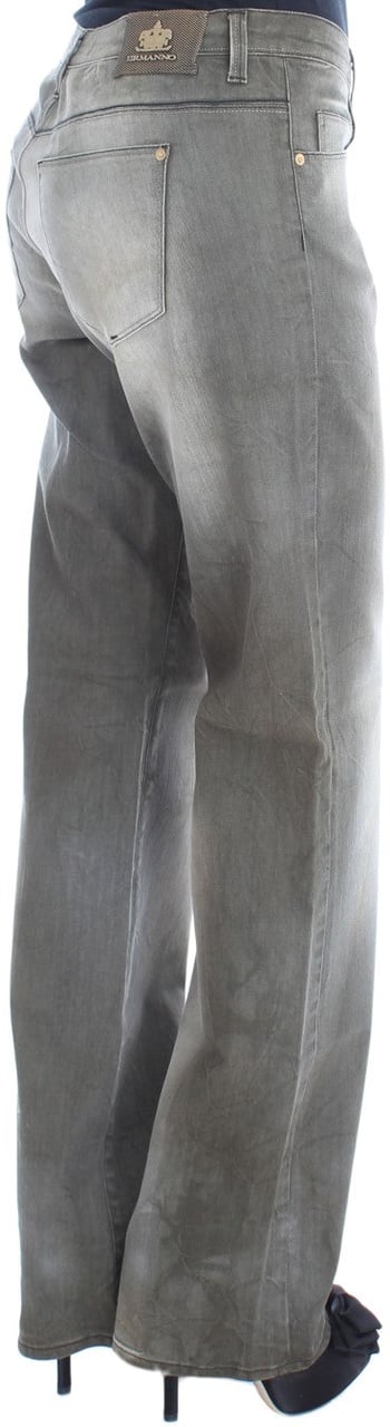 Ermanno Scervino Gray Cotton Blend Loose Fit Boyfriend Jeans Grijs