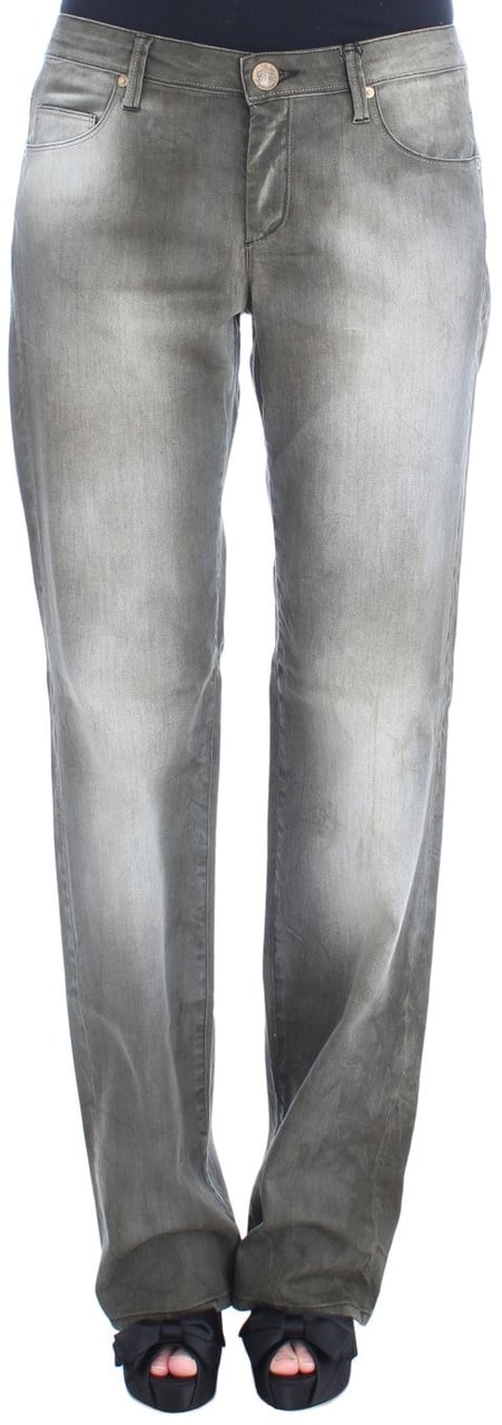 Ermanno Scervino Gray Cotton Blend Loose Fit Boyfriend Jeans Grijs